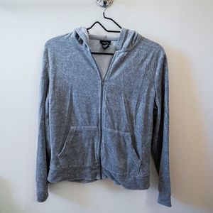 Velour Track Zip up Hoodie with real pockets